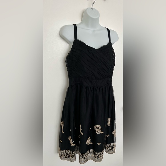 ANTHROPOLOGIE | ANNA SUI DRESS | Color: Black-Gold | Size:12 - Picture 7 of 16